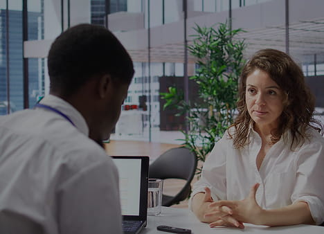 Professional workspace with charts