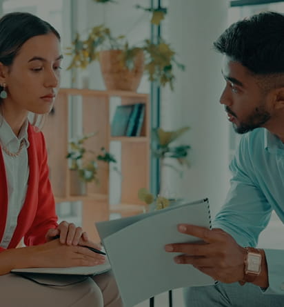 Professional workspace with charts