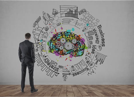 Professional workspace with charts