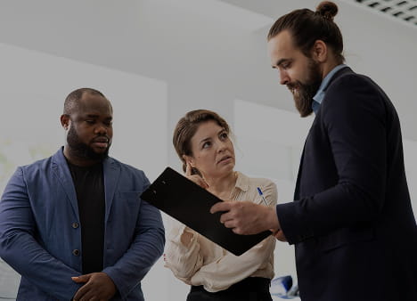 Professional workspace with charts