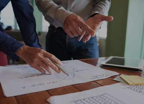 Professional workspace with charts