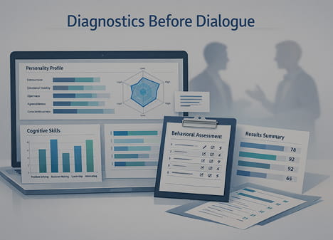 Professional workspace with charts
