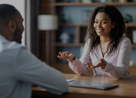 Professional workspace with charts