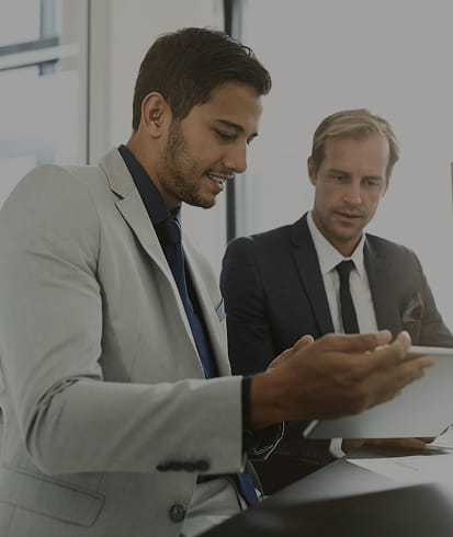 Professional workspace with charts