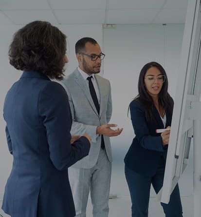 Professional workspace with charts