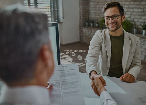 Professional workspace with charts