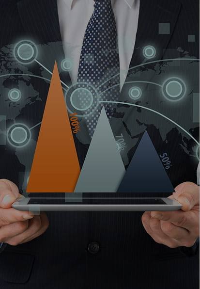 Professional workspace with charts