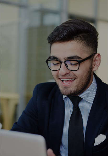 Professional workspace with charts